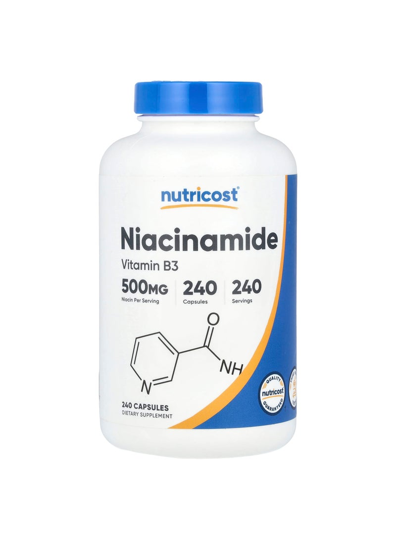 Niacinamide, 500 mg, 240 Capsules