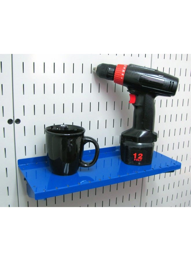 Wall Control Pegboard Shelf 6in Deep Pegboard Shelf Assembly Pegboard and Slotted Tool Board – Blue - Image 2