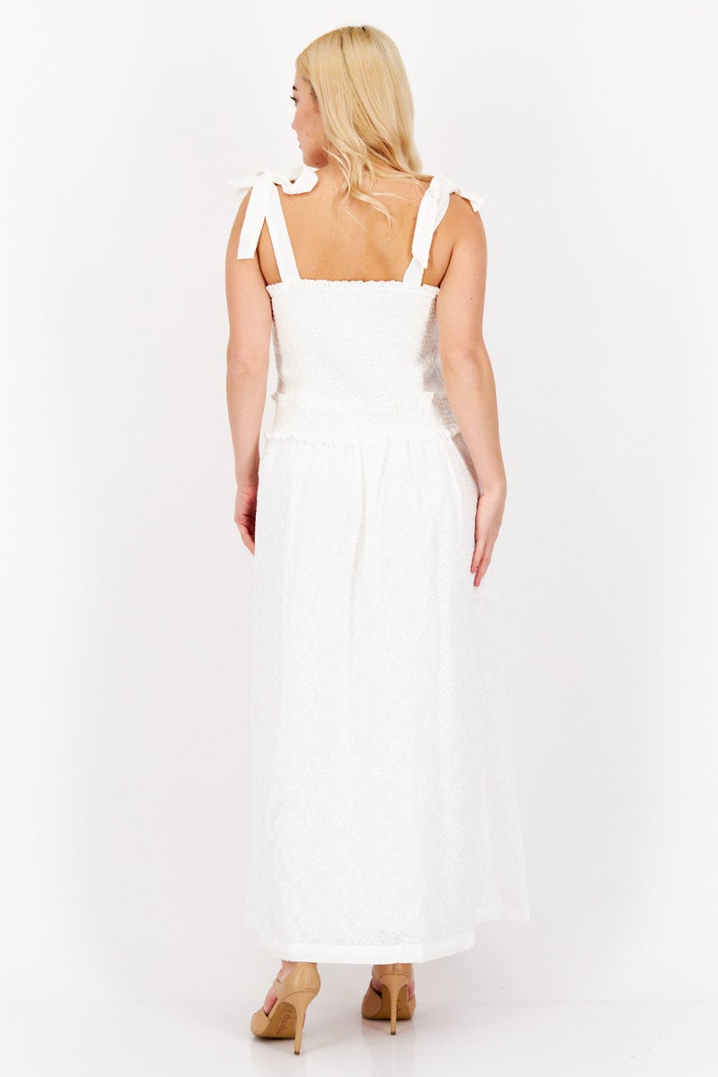 Lost + Wander Women Textured Casual Maxi Dress, White - Image 3