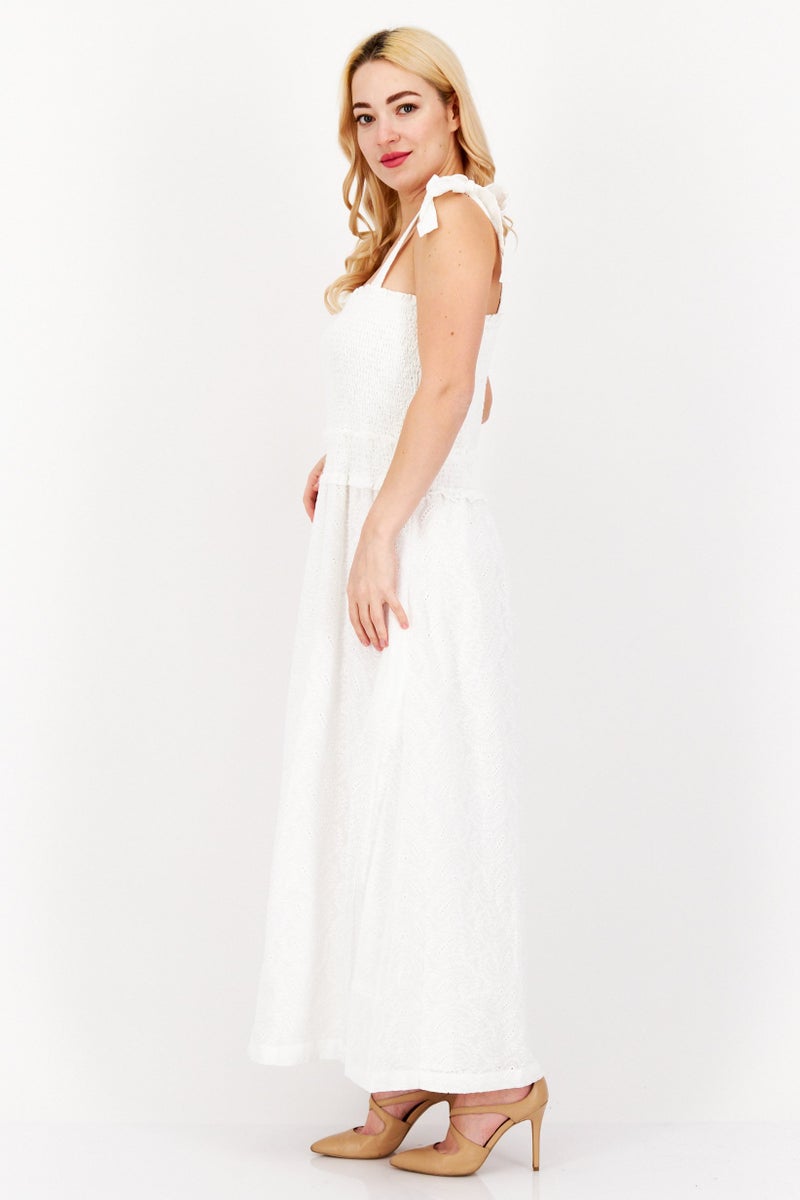 Lost + Wander Women Textured Casual Maxi Dress, White - Image 2