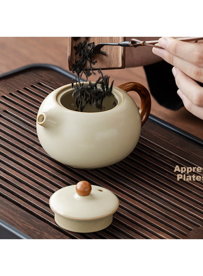 Tangfeng Ru Kiln Tea Set With Tea Tray, Kung Fu Tea Set, Chinese-style Home Ceramic Tea Brewing Pot, Gaiwan And Teacup Set - Image 3