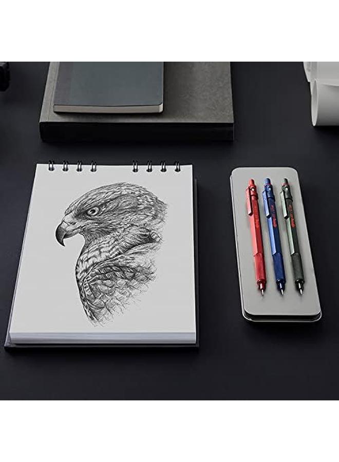 Rotring 600 Mechanical Pencil Hb 0.7 Mm Red All Metal Body Hexagonal Barrel - Image 3