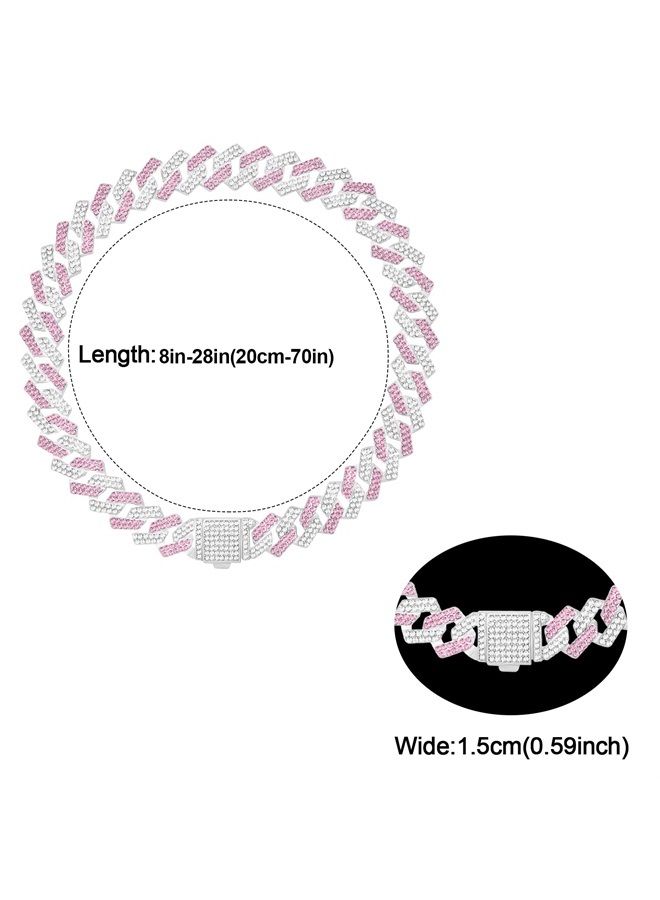 KOLODOGO سلسلة كلاب معدنية كوبية ماسية مع مشبك آمن وأطواق حيوانات أليفة للكلاب الكبيرة والمتوسطة - Image 3