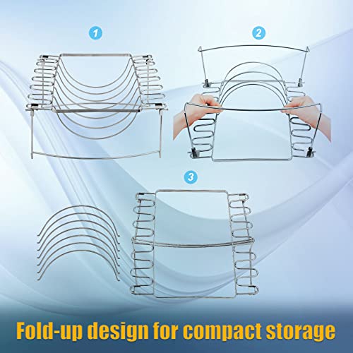 RTT 3-in-1 Rib Rack for Smoking & Chicken Leg Rack for Grill - Holds 6 Large Ribs, 12 Chicken Leg Wing, 1 Whole Chicken - Premium Foldable Space-Saving Chicken Drumstick Rib Racks for Grilling & Smoking - Image 2