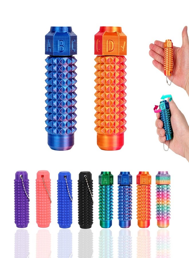 WASENLO Pain Fidget 2 Pack , Fidget Toys for Adults , 3D Printed Stim Sensory Toys for Stress Relief , Birthday for Men (Red Gold + Red Blue) - Image 1