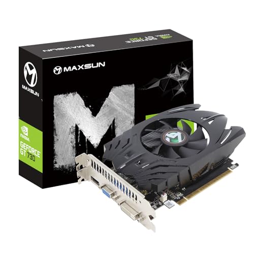 maxsun GeForce GT 730 4GB Video Graphics Card GPU for Computer PC GDDR3 ITX Design PCI Express DVI-I, HDMI, VGA 4K Multi Screen - Image 1