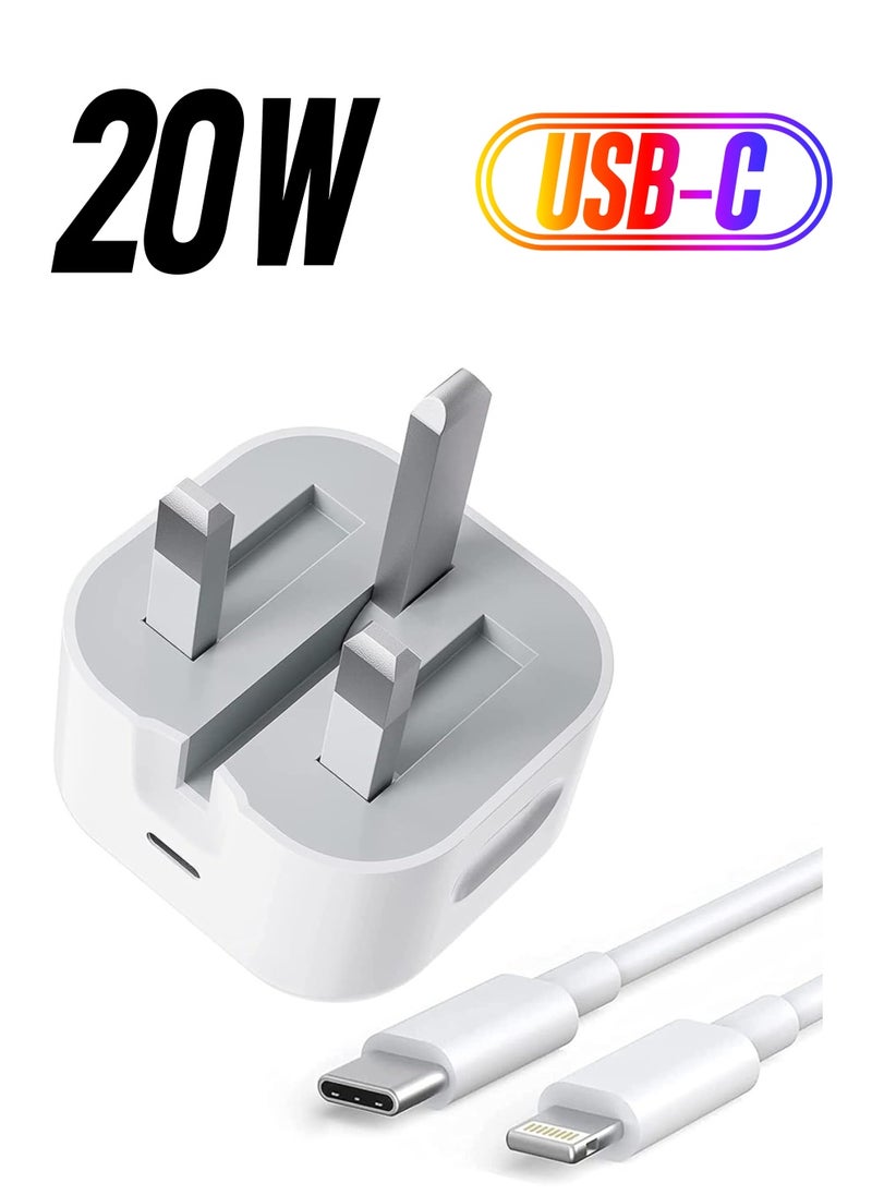 ELTRAZONE iPhone USB C Fast Charger【Apple MFi Certified】20W PD Type C Power Block Wall Charger Plug Adapter with 2M USB-C to Lightning Cable Compatible with iPhone 14/13/11/X/XS/iPad,AirPods Pro(  - Image 1
