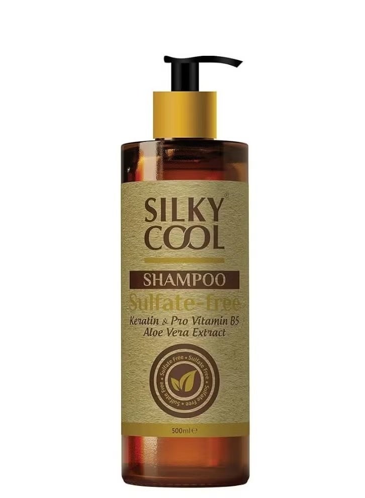 Silky Cool Sulfate-free With Keratin, Pro Vitamin B5, And Aloe Vera Extract Shampoo 500 ml