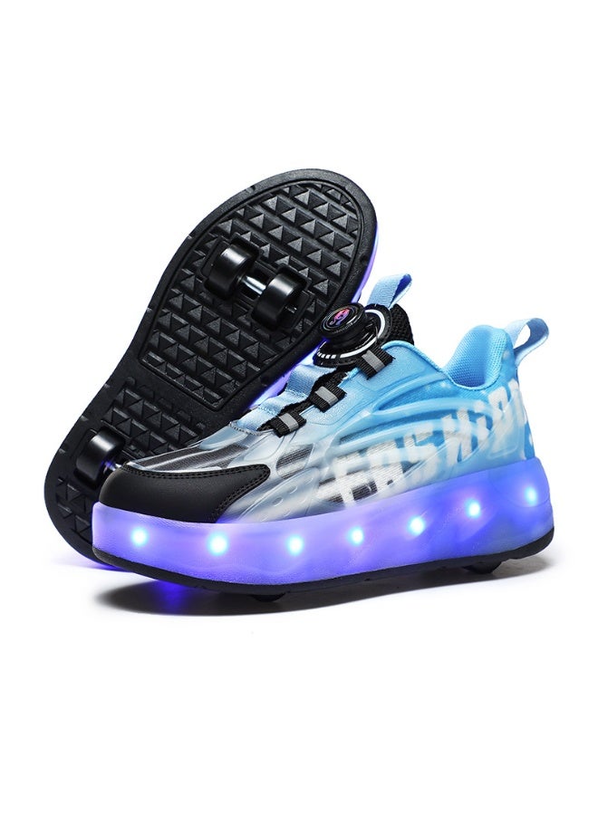NIBEMINENT LED Flash Light Sneaker Skate Shoes with Wheels USB Charging Roller Skates Shoes