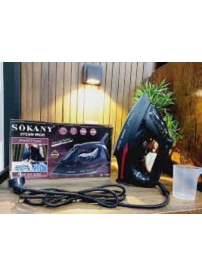 sokany Ceramic  Steam Iron (Dry /Steam/Spray)350ML/2400 W/Black/SK-11009 - Image 3