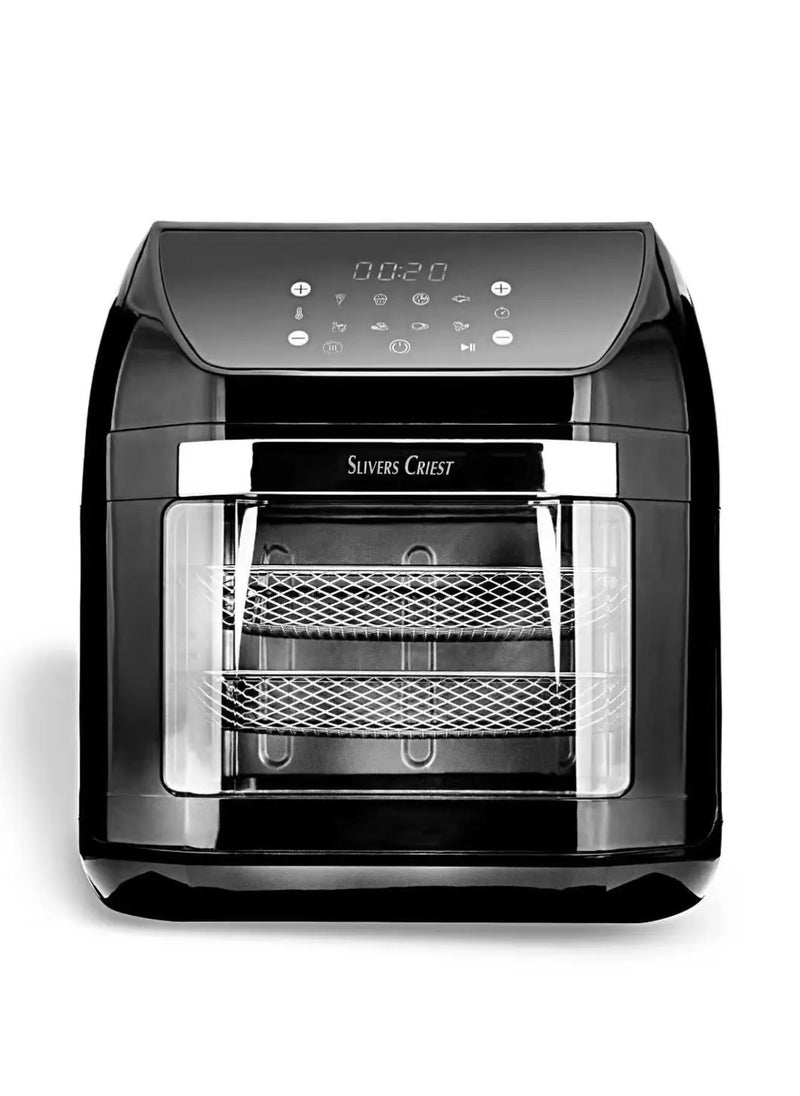 SLIVERS CRIEST - 15L, 6-in-1 Versatility Stainless Steel Toaster Small Kitchen Appliances Built-In Digital Air Fryer Oven With Visible Window - Image 1