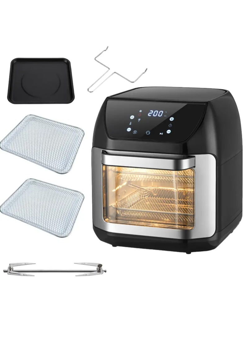 SLIVERS CRIEST - 15L, 6-in-1 Versatility Stainless Steel Toaster Small Kitchen Appliances Built-In Digital Air Fryer Oven With Visible Window - Image 1