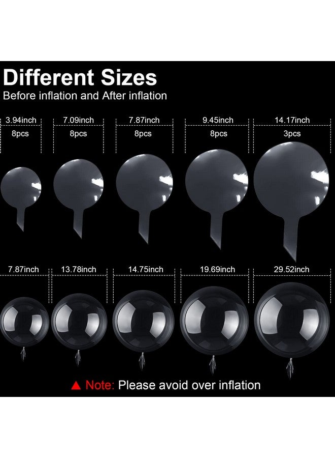 Sumind 35 Pcs Bobo Balloons 6 Sizes Bubble Transparent Clean Bobo Balloons Different Sizes for Bridal Shower Wedding Birthday Graduation Indoor Outdoor Party Decoration (10,18, 20,24,36) - Image 2