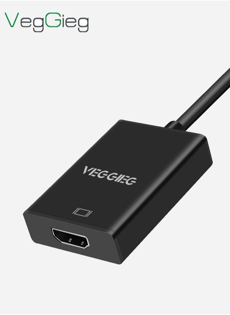 VEGGIEG - VGA to HDMI Adapter for Connecting Traditional VGA Interface Laptop PC to HDMI Monitor or Projector 1080P with 3.5mm Audio Lead and Power Supply Port - Image 1