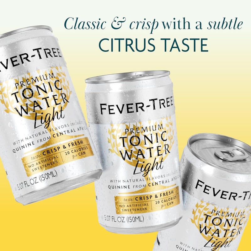 FEVER TREE Fever-Tree Refreshingly Light Tonic Water - Premium Quality Mixer in 5.07 Fl Oz Cans, Pack of 24 - Image 4