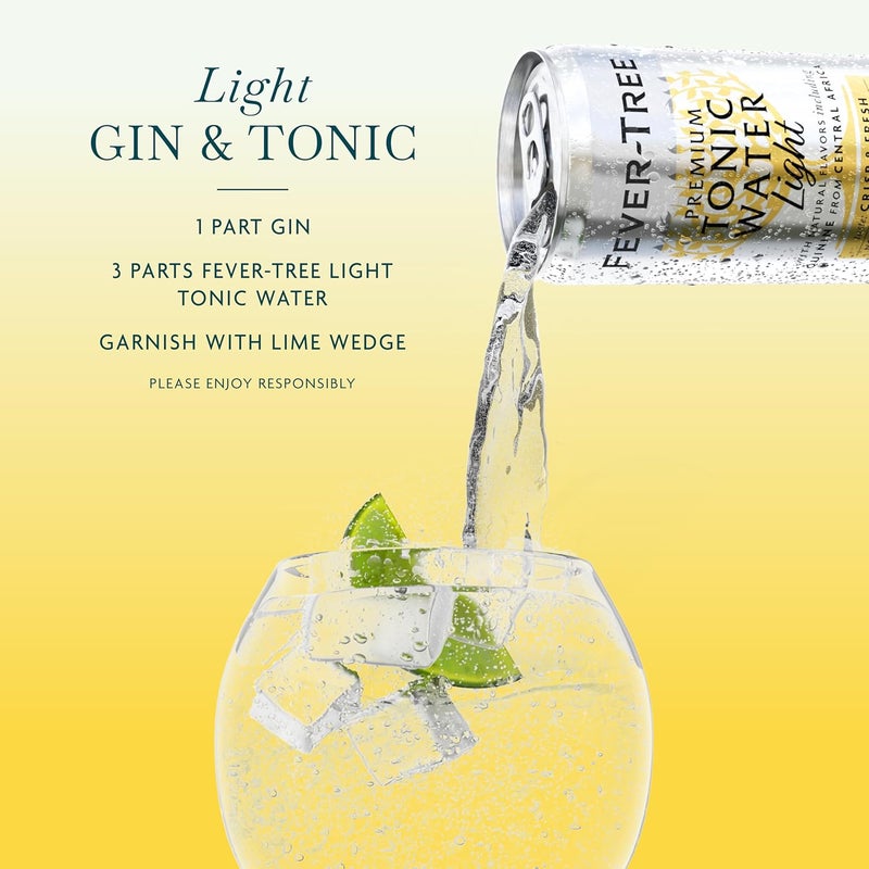 FEVER TREE Fever-Tree Refreshingly Light Tonic Water - Premium Quality Mixer in 5.07 Fl Oz Cans, Pack of 24 - Image 5