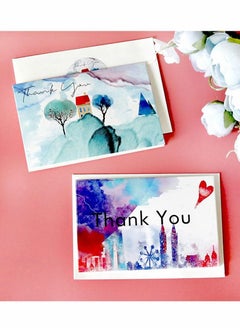 KASTWAVE Thank You Cards Pack, 12 Pack Watercolor Thank You Greeting Cards Gift Cards with 12 Stickers and 12 Envelopes for All Graduation, Weddings, Occasion Birthdays Baby Showers Teachers and Wedding  - Image 2