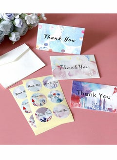 KASTWAVE Thank You Cards Pack, 12 Pack Watercolor Thank You Greeting Cards Gift Cards with 12 Stickers and 12 Envelopes for All Graduation, Weddings, Occasion Birthdays Baby Showers Teachers and Wedding  - Image 3