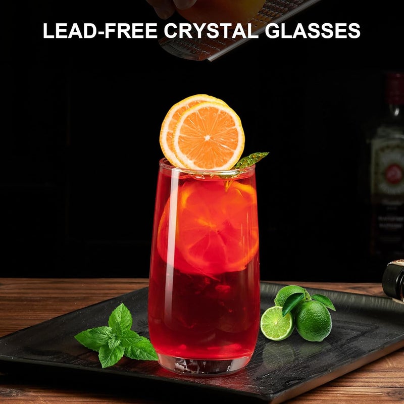 PARACITY Highball Glasses Set of 2, Drinking Glasses 12 Oz, Clear Glass Cups, Tall Tumbler Water Glasses, Glassware Set for Cocktail, Coffee, Mojitos - Image 3