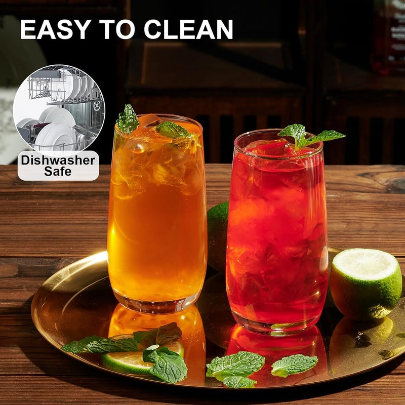 PARACITY Highball Glasses Set of 2, Drinking Glasses 12 Oz, Clear Glass Cups, Tall Tumbler Water Glasses, Glassware Set for Cocktail, Coffee, Mojitos - Image 4