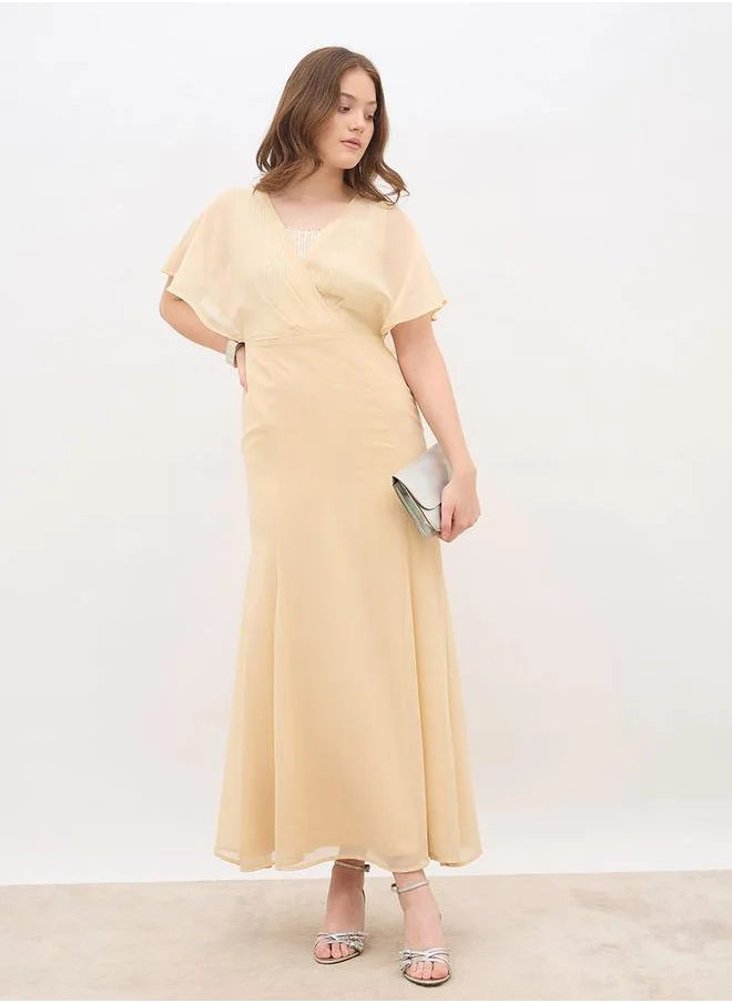 Styli Styli Embellished Sequined A-Line Maxi Dress