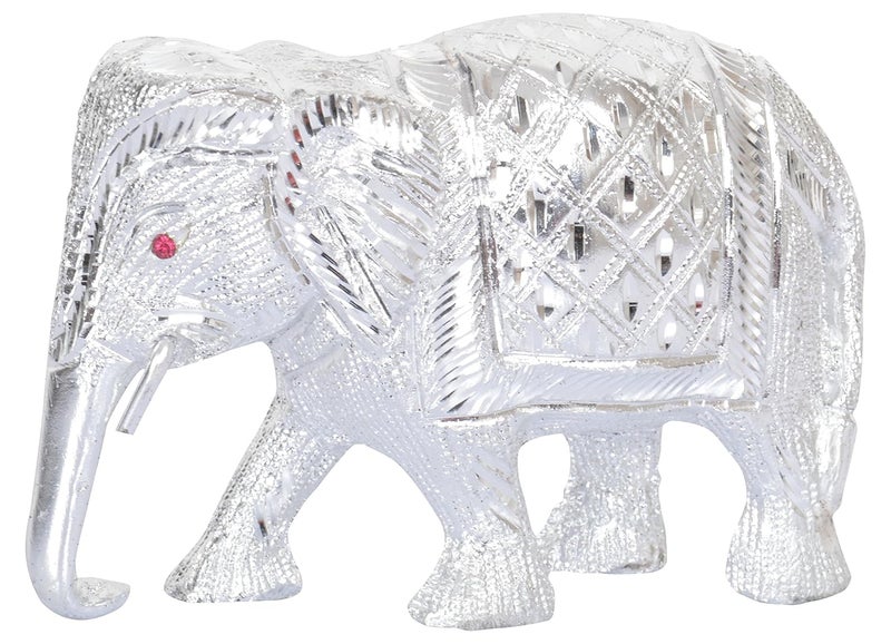 HOUZZPLUS White Metal Showpiece Figurine 14 x 6 x 10 cm Silver - Image 2