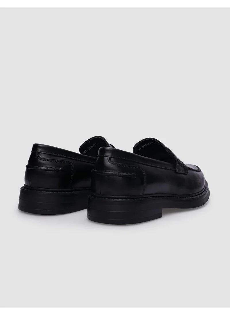 Cabani 100% Genuine Leather Black Men's Casual Shoes