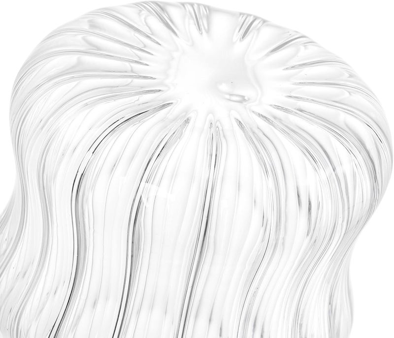 Tebery 4 Pack Ribbed Aesthetic Glass Cups with Glass Straw, 16Oz Vintage Drinking Glassware Ripple Cocktail Glasses for Iced Coffee Juice Beverage Milk RibbedGlassCups-4pc - Image 4