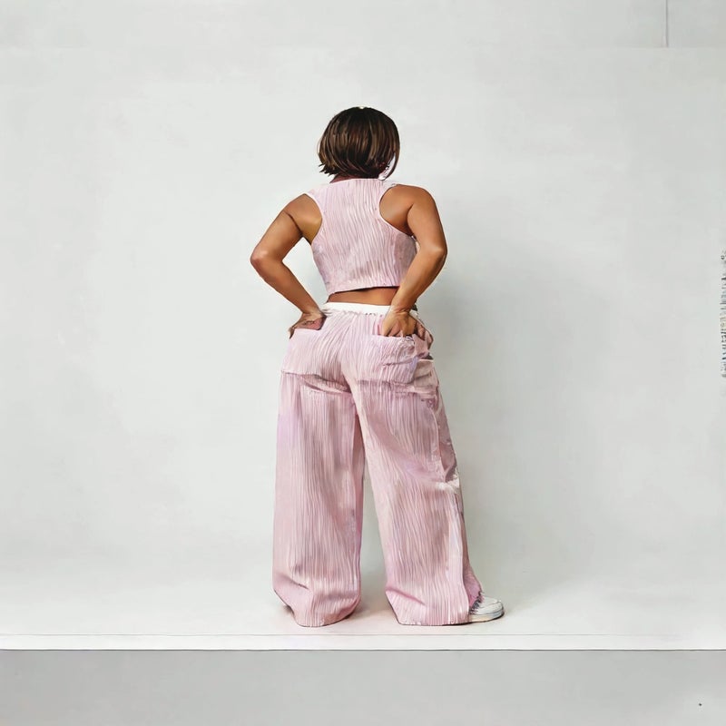 Fashion Striped Vest and Pants Set Women's Office Wear Two-Piece Outfit - Image 5