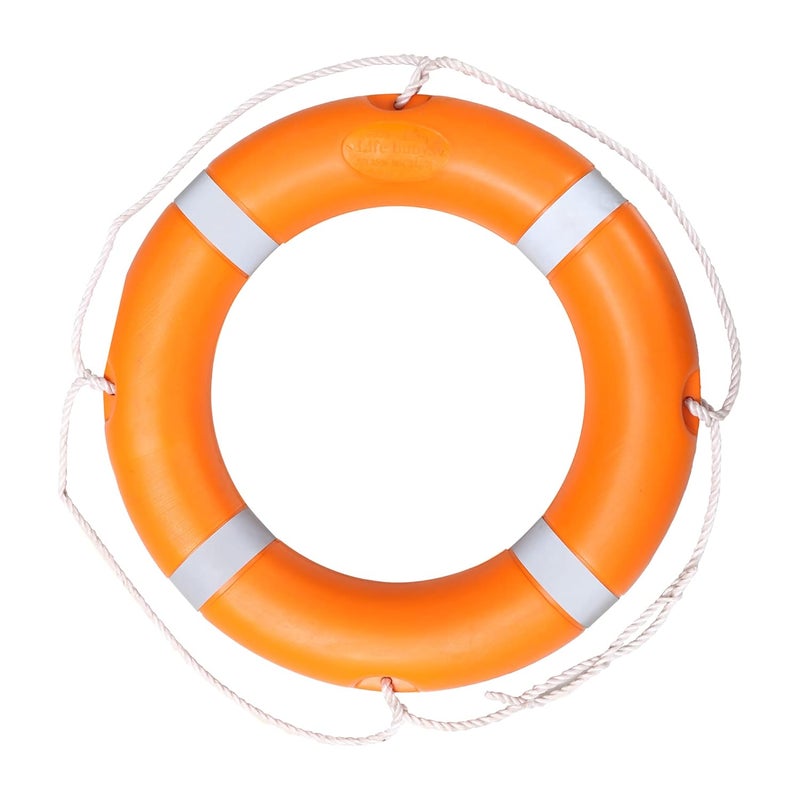 Efficacy Life Buoy Tube Life Buoy Ring Round Swimming Tube Rubber Floating Ring Bracelet Buckle Buoy for Water Rescue Life Saving Rope Orange 30Inch 1PC - Image 1