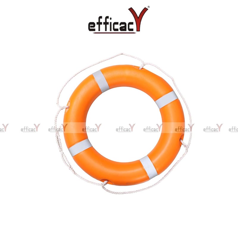 Efficacy Life Buoy Tube Life Buoy Ring Round Swimming Tube Rubber Floating Ring Bracelet Buckle Buoy for Water Rescue Life Saving Rope Orange 30Inch 1PC - Image 3