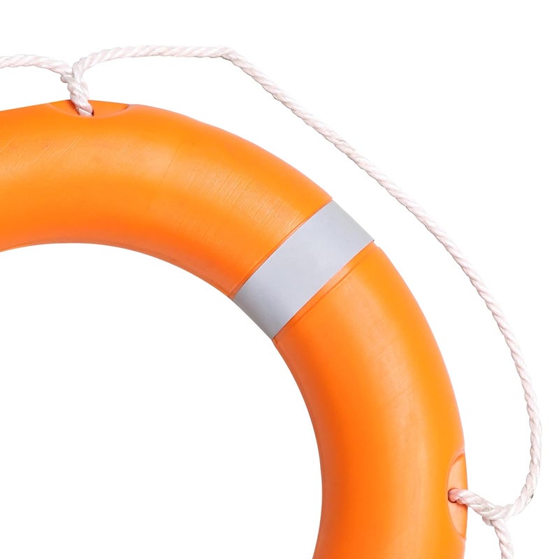 Efficacy Life Buoy Tube Life Buoy Ring Round Swimming Tube Rubber Floating Ring Bracelet Buckle Buoy for Water Rescue Life Saving Rope Orange 30Inch 1PC - Image 5