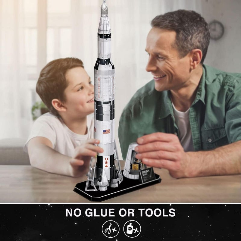 كيوبيك فن بازيل صاروخ ناسا أبولو ساتورن ثلاثي الأبعاد 136 قطعة - DS1059h - Image 4