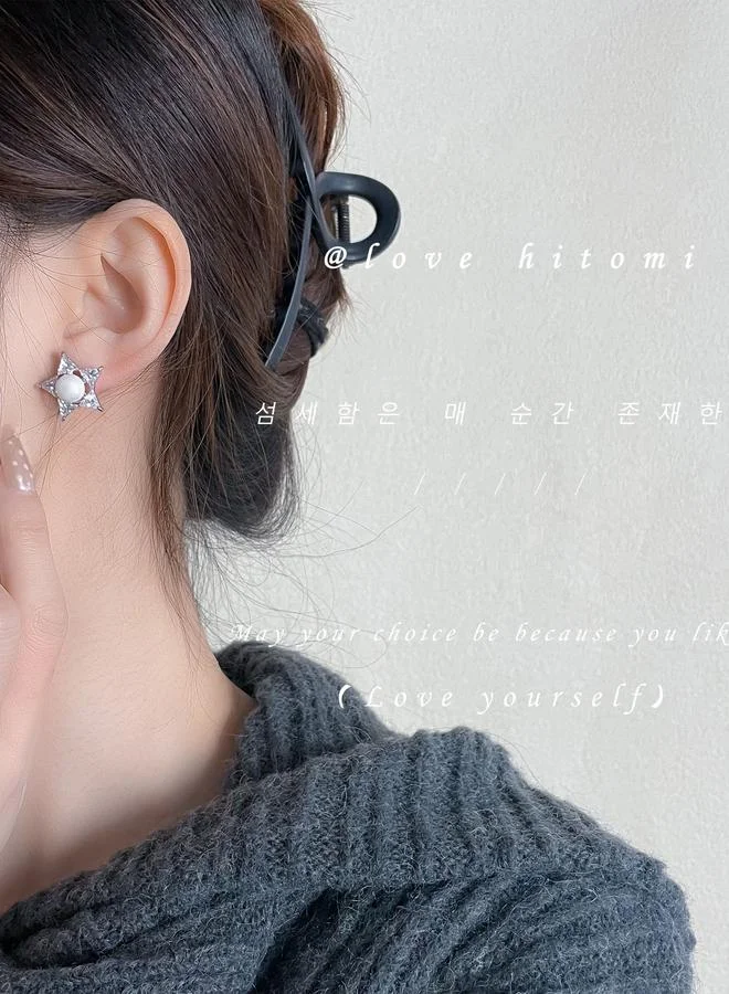 Take Two Faux Pearl Star Stud Earrings