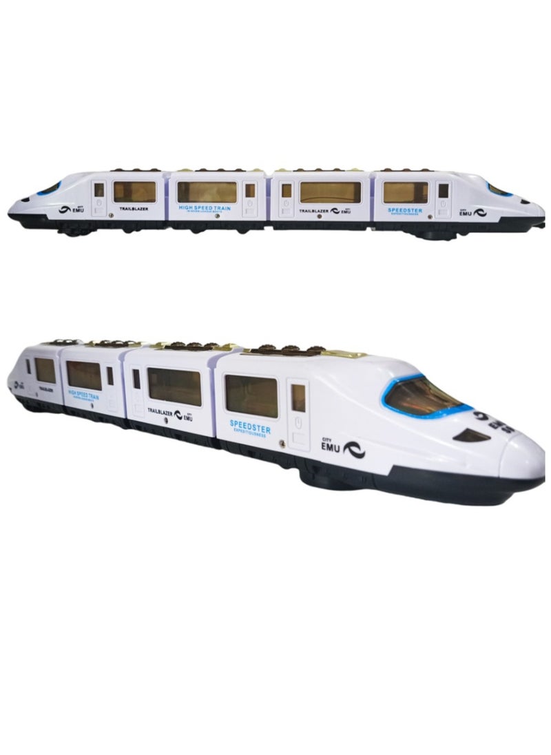 Toy Box High Speed Battery operated Bullet Train Toys with Light and Labbaik Music PlaySet For Kids  - Image 2