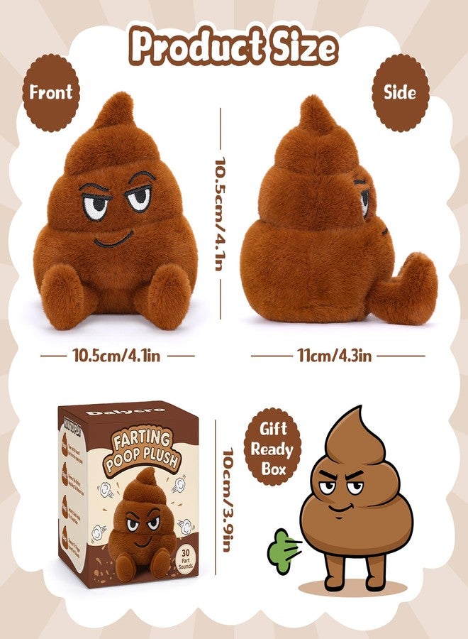 Dalycro Farting Poop Plush Toy – Funny Fart Noise Maker with 30 Sounds, Fake Poop for Kids, Men, Pets & Prank Lovers Gag Gift (Brown) - Image 2