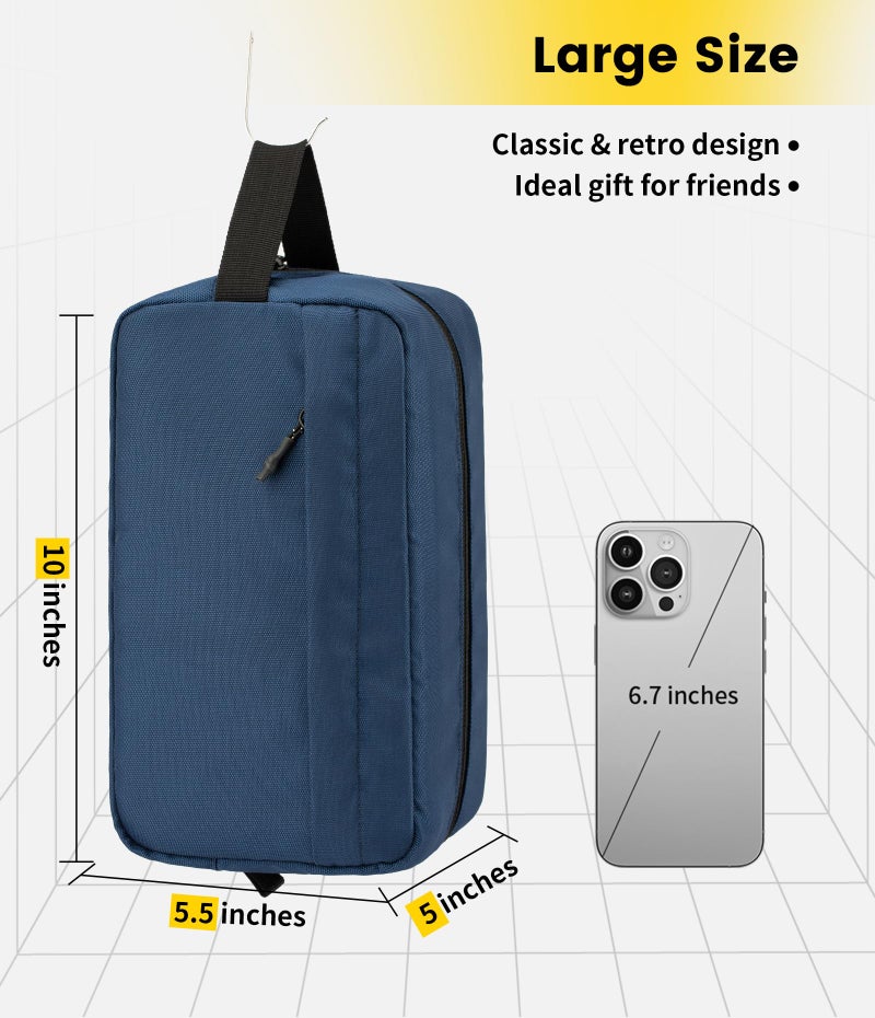 Vorspack Travel Toiletry Bag for Men - Hanging Toiletries Bag Water Resistant Travel Bag for Toiletries Accessories - Navy Blue - Image 2