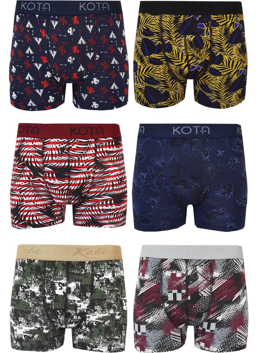 Hepsine Rakip - Competing All 6 Men's Patterned Boxer Lycra Cotton Long Johns - Image 1