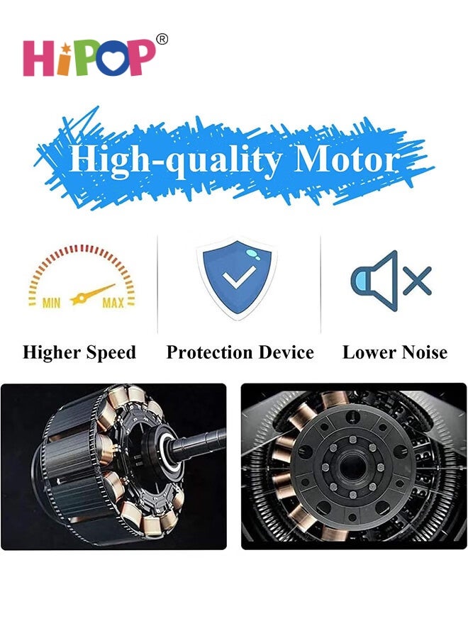 HIPOP Electric Air Pump for Inflatables with 5 Nozzles, AC (220V-240V), 600W, 510L/min, Portable Inflator/Deflator Pump for Air Mattress, Swimming Rings, Airbeds, Rafts, Inflatable Sofas (Black) - Image 3