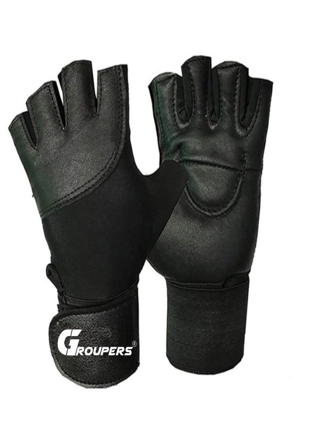 Groupers 20-25L Foldable Travel & Gym Duffle Bag - Black Weekender (43×25×23 cm) + 21'' Wrist Wraps & Breathable Weightlifting Gloves for Men & Women - Image 2