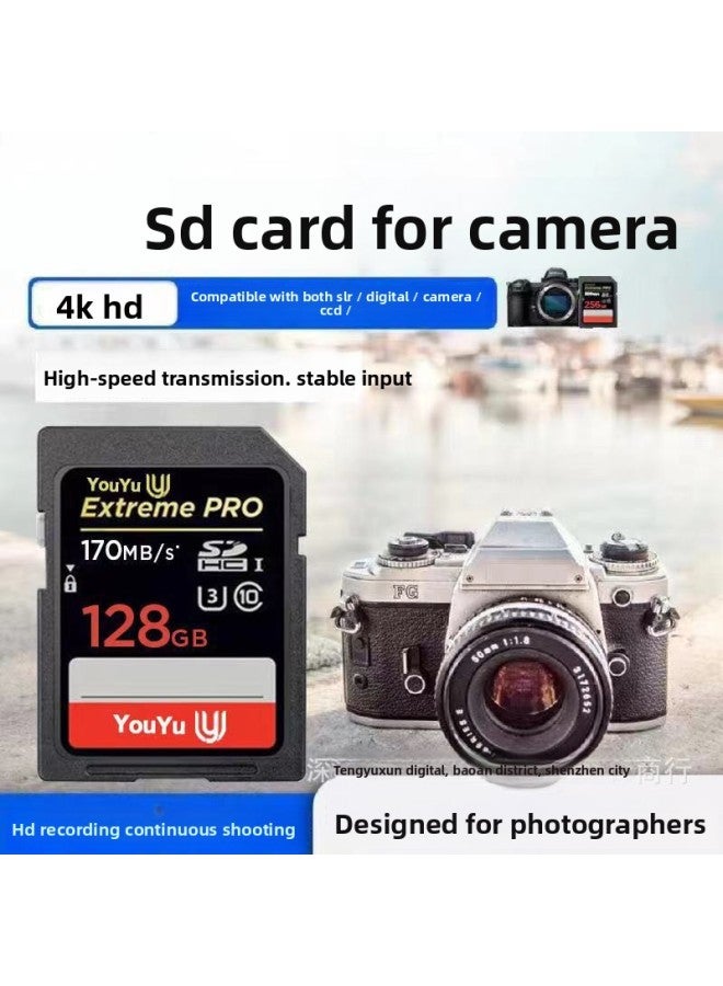 Factory Direct Supply Sd Card Camera Card Sd Large Card 256G128G Monitoring U3 High-Speed Video Card 64g Storage Sd Card 