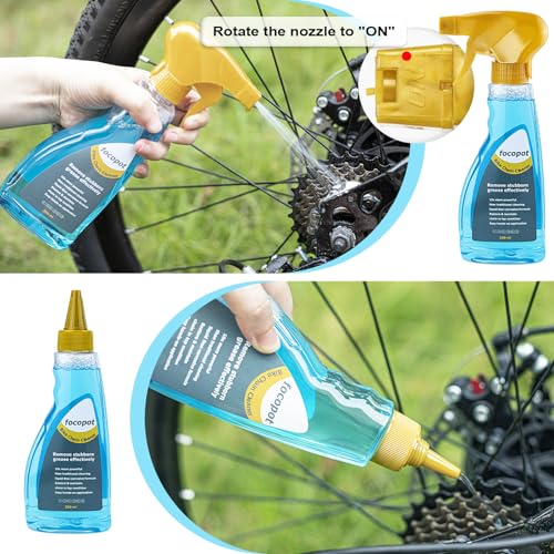 focopot Bike Cleaning Kit Including Bicycle Chain Cleaner Degreaser,Cycling Chain Lube,Cleaner Brush Tool,Scrubber,Suitable for Mountain/MTB,Ebike,Road Bike and Trail Bikes - Image 2