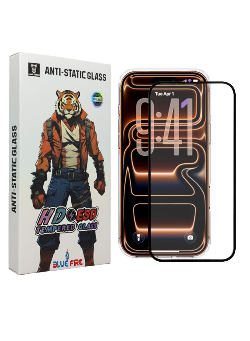 بلو فاير® لاصق شاشة زجاجي مقوى مقاوم للغبار لهاتف iPhone 17 Air – حماية فائقة بصلابة 9H ضد الخدوش والصدمات، وضوح فائق الدقة HD، تقنية مضادة للكهرباء الساكنة والغبار، طبقة مقاومة لبصمات الأصابع والزيوت، تركيب سهل بدون فقاعات، تصميم متوافق مع الغطاء الواقي - Image 2