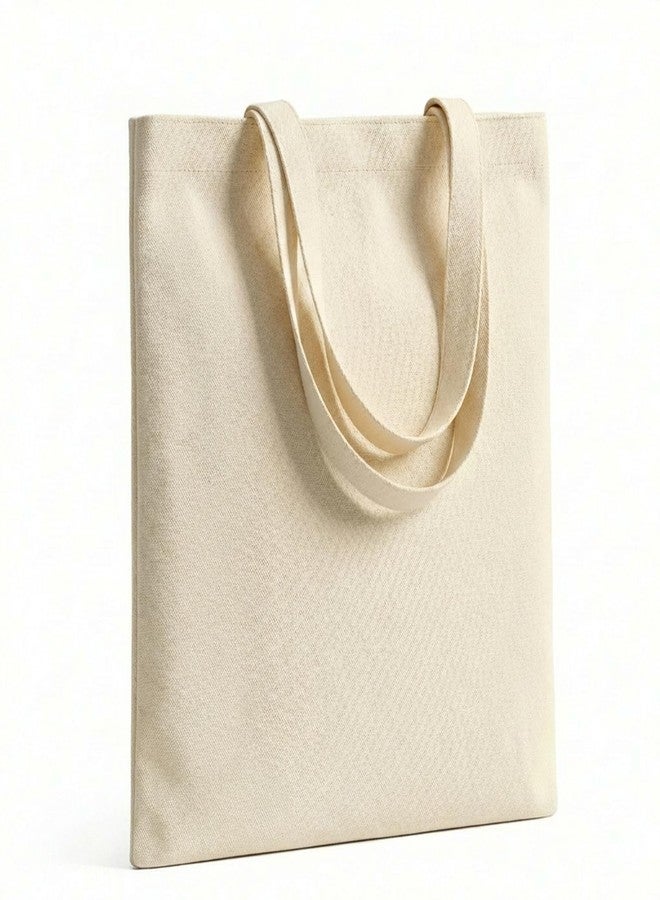 MOLOVA 1-6 Pack Available Premium Canvas Reusable Tote Gift Bags,Made of Natural Canvas with Handle,Work,DIY,Shopping(1 Pack,Natural) - Image 1