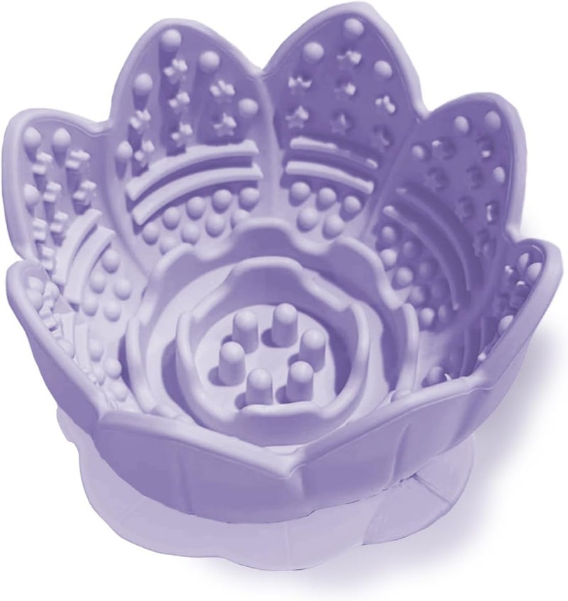 AVYDIIF Dog Lick Bowl, Anxiety Relief Slow Feeder Dog Lick Mat Treatment Dispenser, Non-Slip Lick Bowl Enrichment Toys for Small Medium Breeds (Purple, 12x12x7.6CM) - Image 1