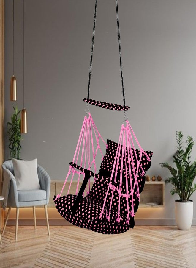 Sprointal® Swing for Kids, Baby Swing Chair Cotton Children Folding and Washable 1-5 Years Swing with Safety Belt,Home and Garden Jhula for Babies |Swing for Kids|Hanging Cradle (Pink Dot) - Image 1