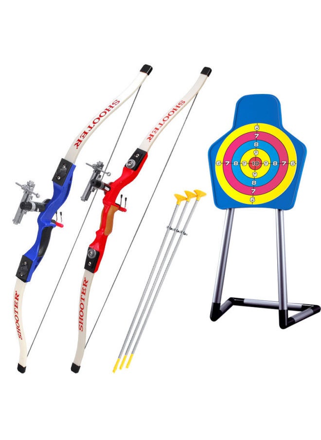 Generic - Children's Sucker Bow Crossbow Parent-child Outdoor Competitive Scenic Spot Park Archery Shooting Recurve Bow Arrow Toy Set Stall-Color:Small Bow +10 Arrows + Quiver + Small Vertical Target (bow Style Remarks) - Image 1