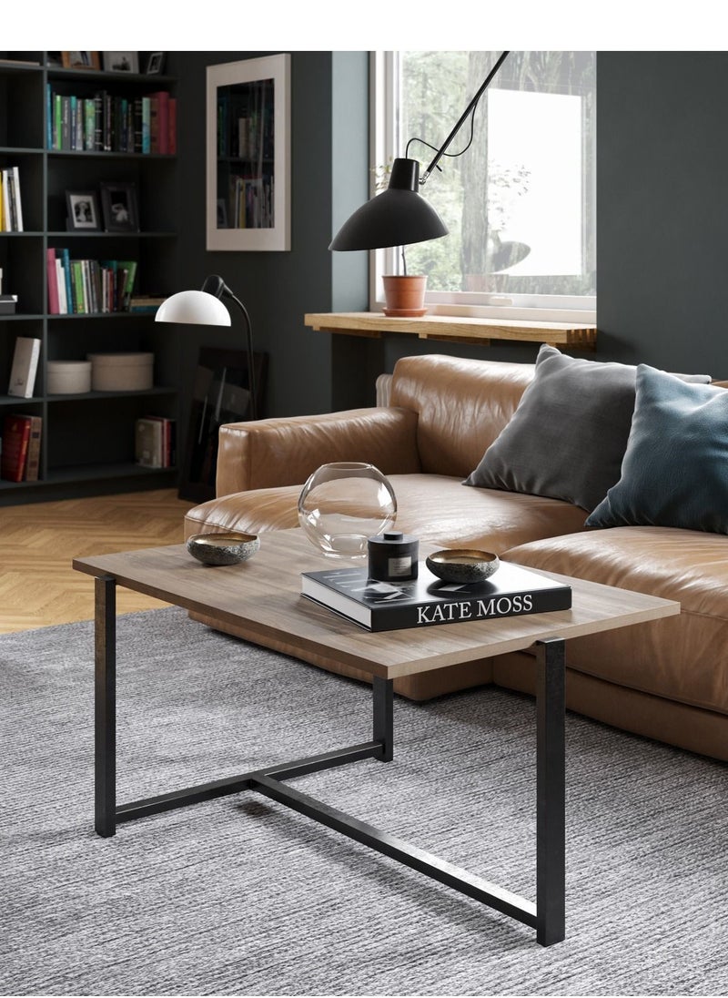 Home Gallery Home gallery Metal Manufactured Wood Coffee Table 45X92X64  - Image 1