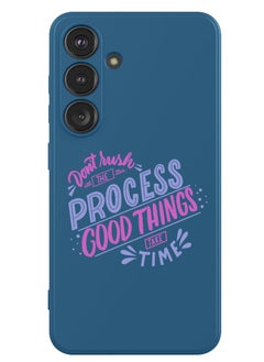 Theodor Protective Slim Fit Case Liquid Silicone Cover with Full Body Protection Anti-Scratch Shockproof Case For Samsung Galaxy S24 (Blue) - Dont rush the Process good things take time  - Image 1