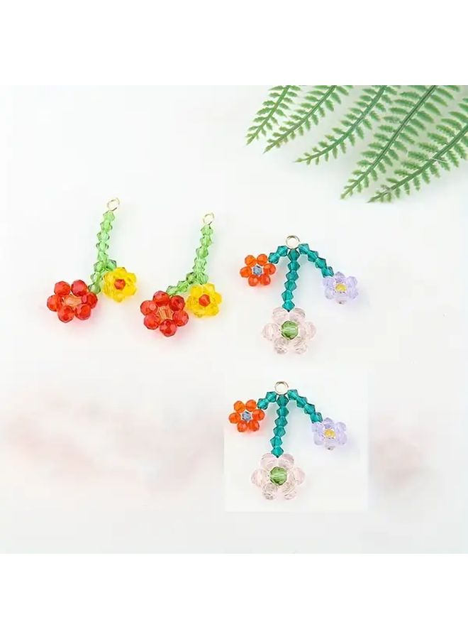 Orange Hand Woven Transparent Leaf Flower Beads DIY Jewelry Making Supplies - Image 1